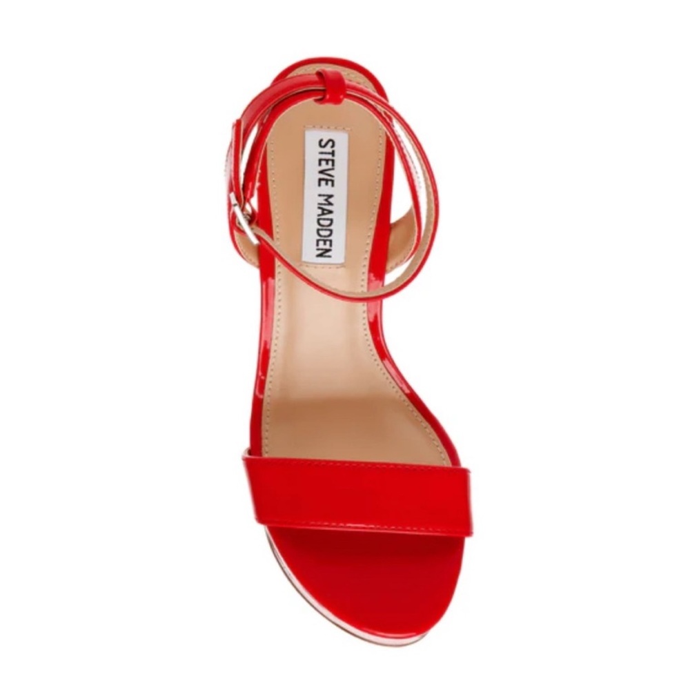 Steve Madden Reno Red Heels Sandals Pumps Shoes dressy sz 9.5 - Picture 2 of 8